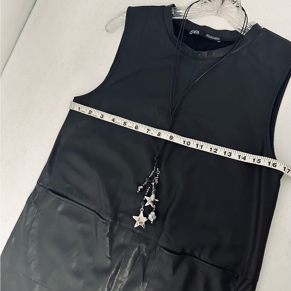 Pleather black dress Zara brand. Size small. - Picture 9 of 10